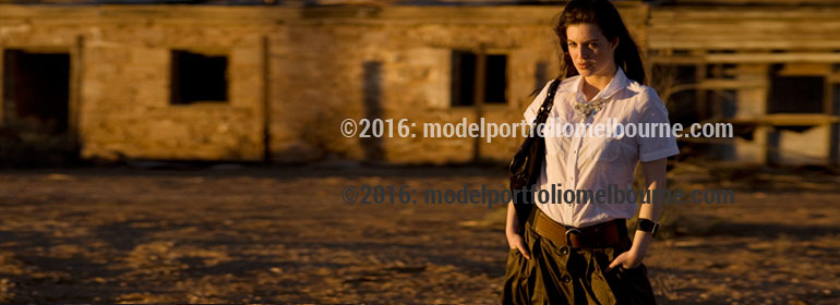 portfolio photography of female fashion models, in the Australian desert outback